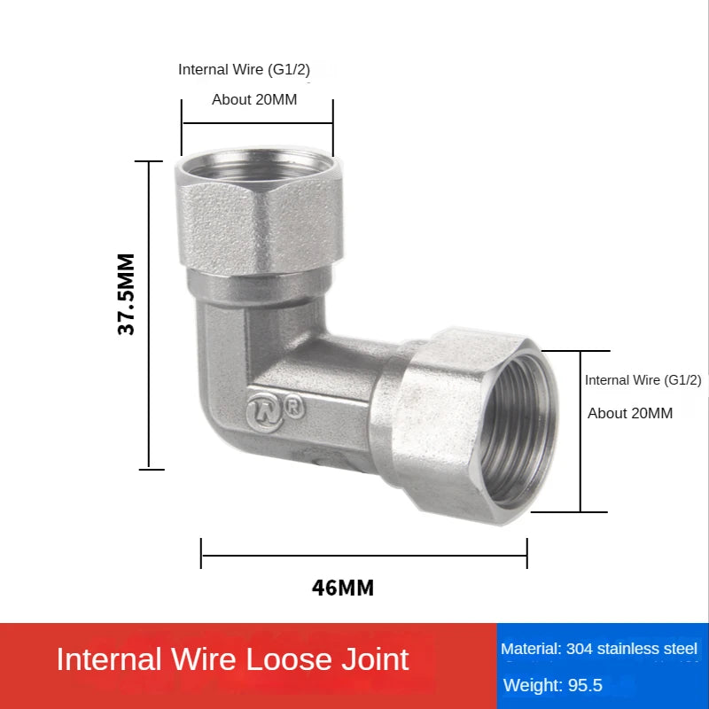 304 Stainless Steel Tee Swivel Pipe Fitting & Water Splitter 1/2" Pipe Tee Fitting Richie's 7