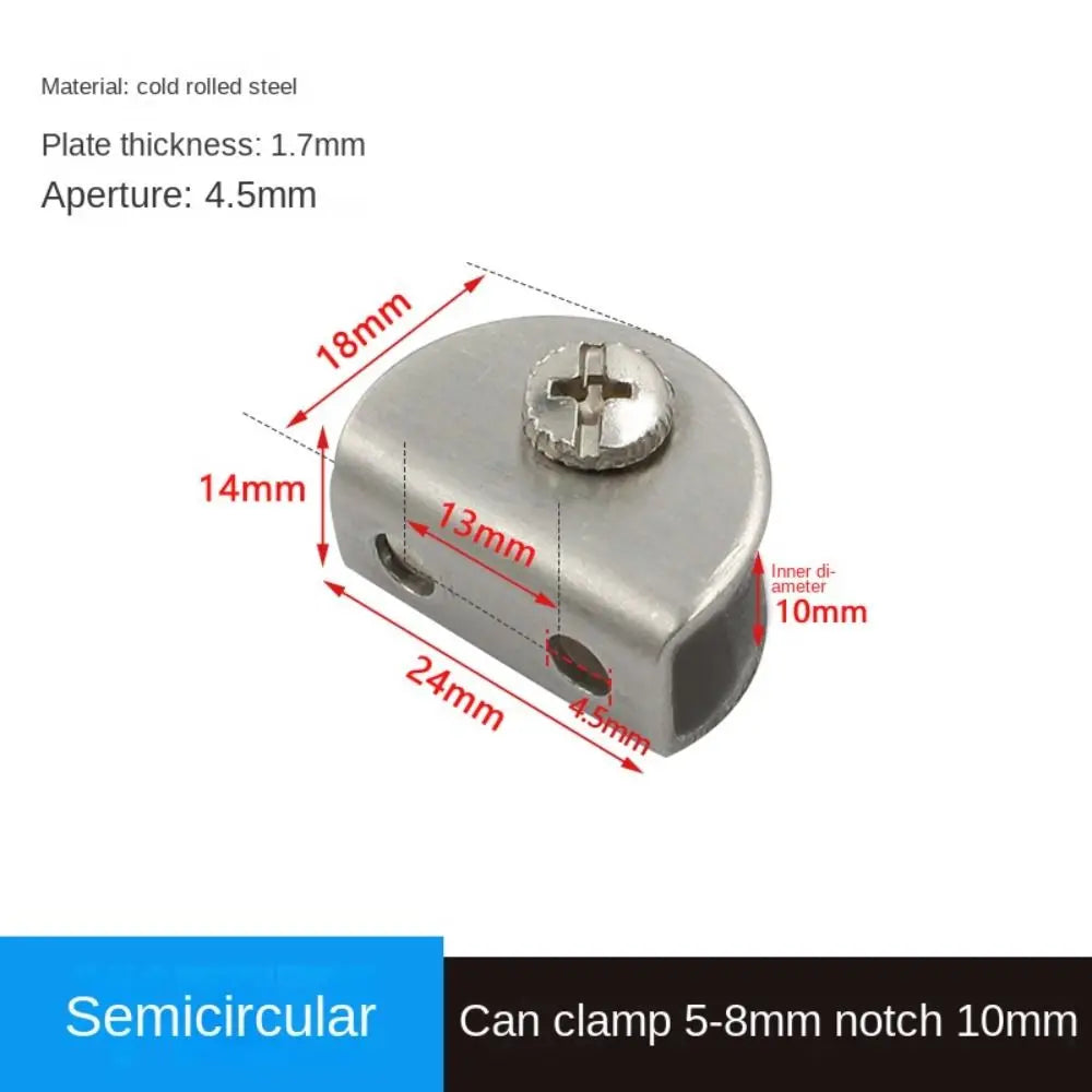 Aluminum Alloy Angle Corner Bracket L T Cross Glass Clip Corner Bracket Richie's -5-8mmhalf round
