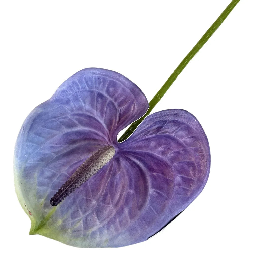 60cm Artificial Anthurium Flower – Real Touch Faux Plant Decor Artificial Flower Richie's Purple