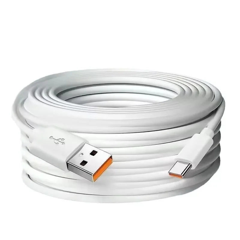 100W USB-C Fast Charging Cable 1M–10M | High-Speed Data Transfer USB-C Charging Cable Richie's White 5m