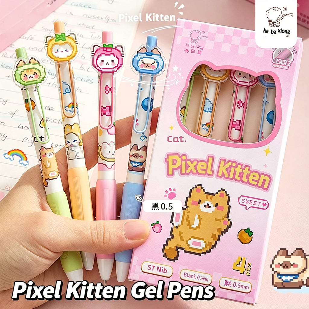 4-Pack Retractable Black Gel Pens | 0.5mm Fine Tip Soft Grip Gel Pen Set Richie's black