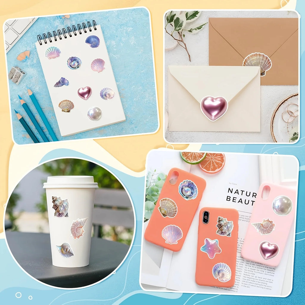 500/1000pcs Pearl Shell Doodle Roll Stickers – Sealing Labels Decorative Stickers Richie's
