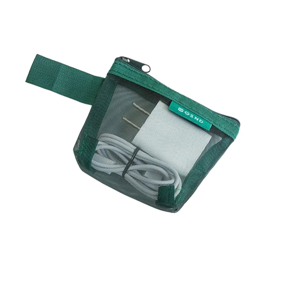 Mini Nylon Zipper Storage Bag – Cosmetic & Coin Organizer Storage Organizer Bag Richie's Green-2