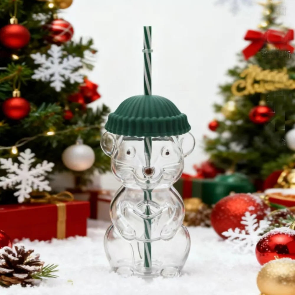 Mouse Glass Cup with Lid & Straw – Cute Borosilicate Mug Glass Novelty Mug Richie's Style 4