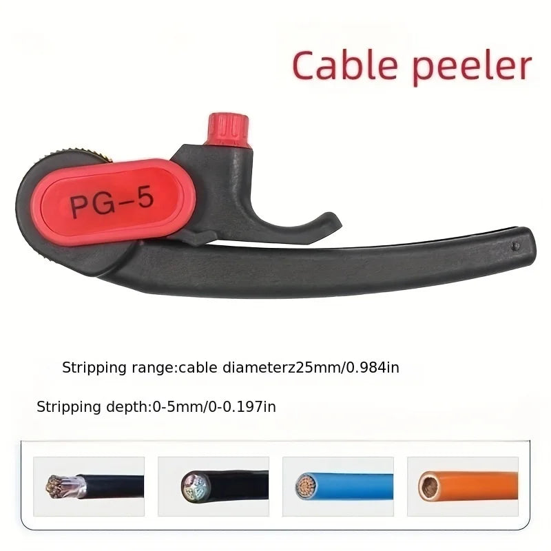 PG-5 Ratchet Wheel Cable Stripper Tool for 25mm Cables Cable Stripper Tool Richie's