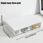 Stackable Clear Acrylic Drawer Organizer – Multi-Compartment Drawer Organizer Richie's white Three draws