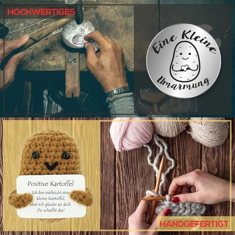 Pocket Hug & Positive Potato Crochet Kit | Lucky Charm Gift Crochet Craft Kit Richie's