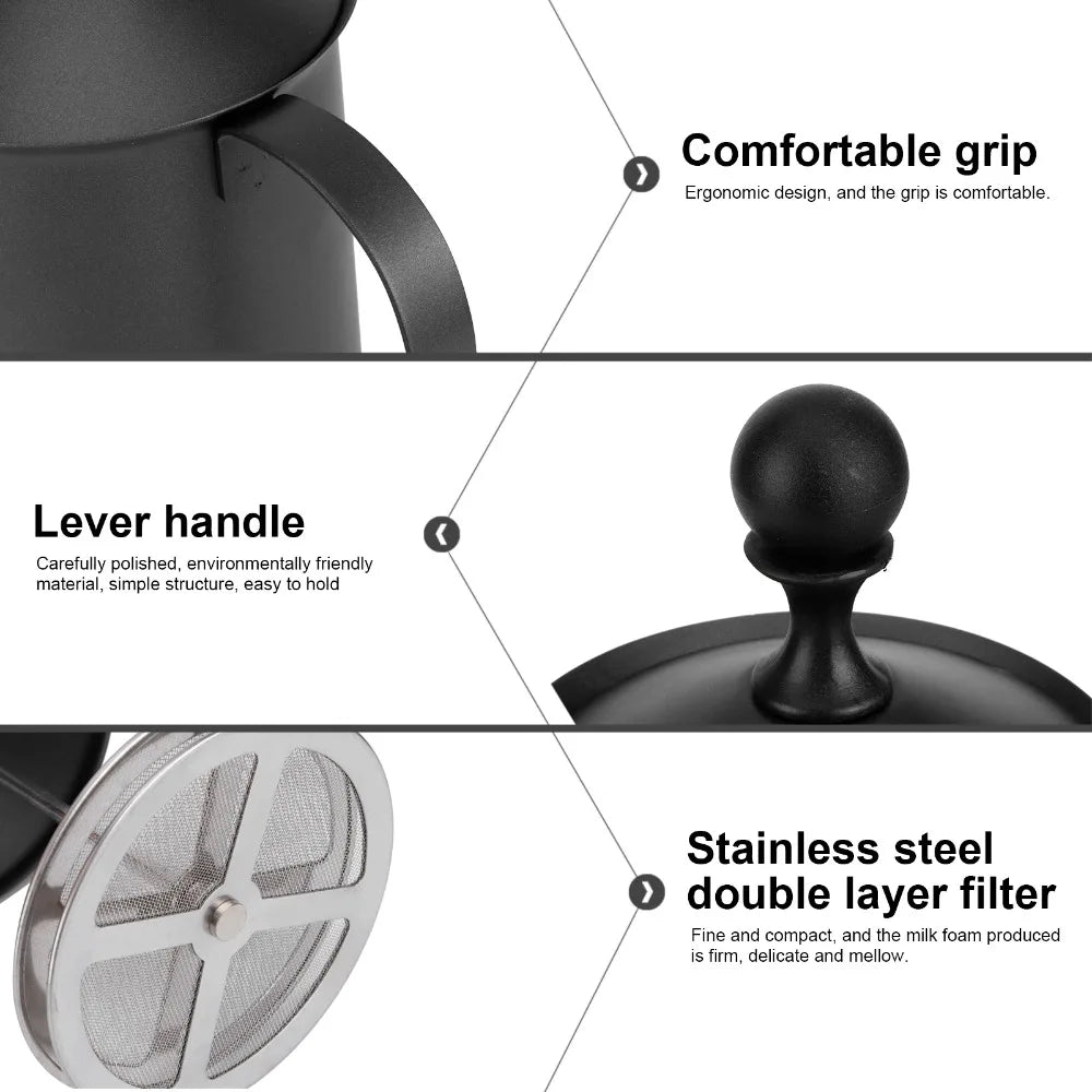 Manual Stainless Steel Milk Frother – Double Mesh Coffee Foamer Manual Milk Frother Richie's