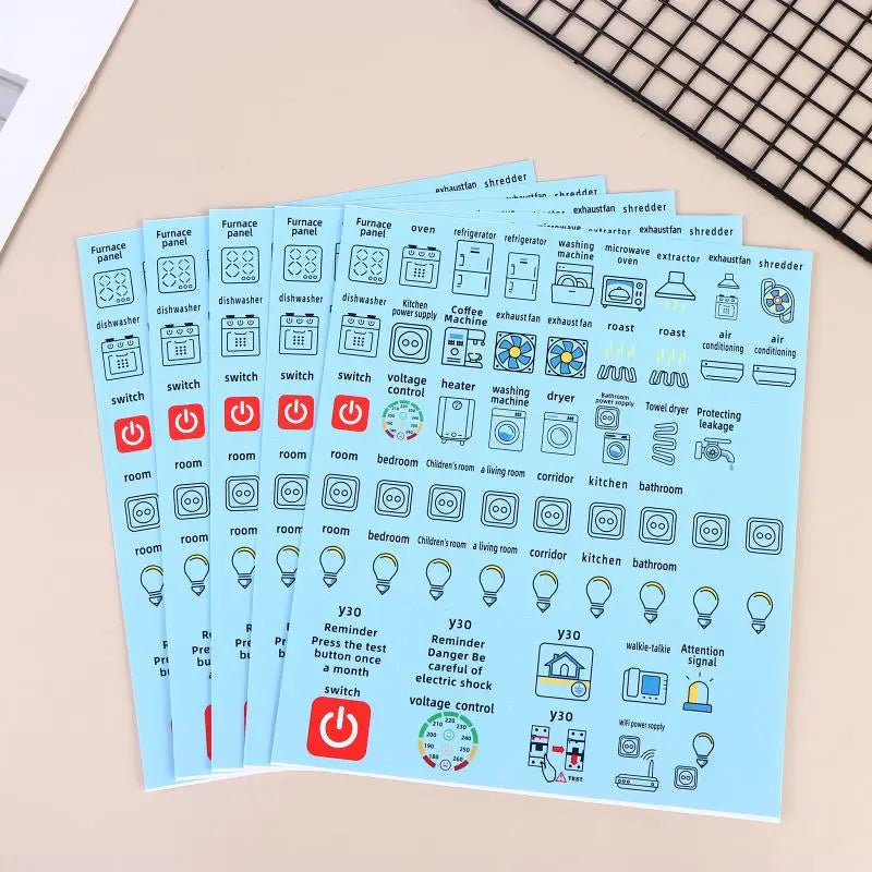 Waterproof Circuit Breaker Labels – Electric Box Sticker Sheets Electrical Panel Labels Richie's blue 5sheets