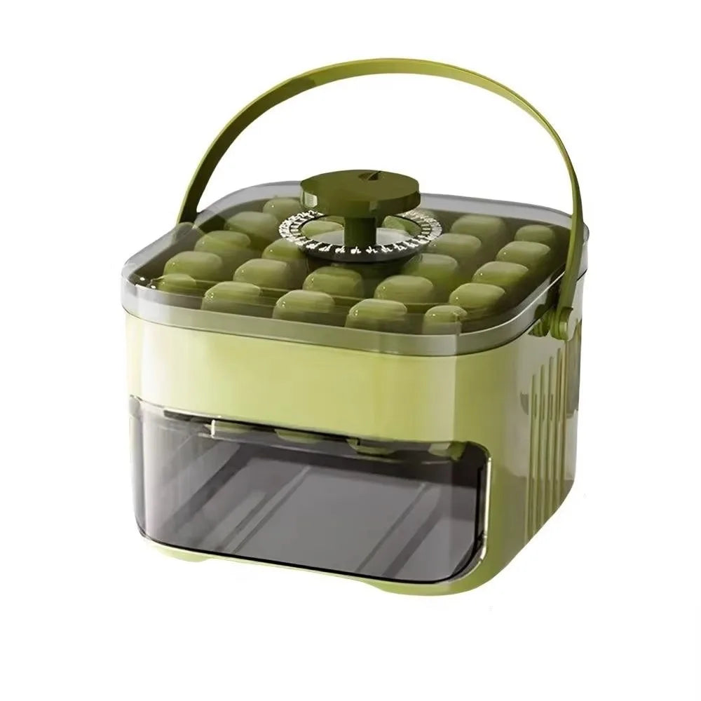 50-Cube Ice Maker Tray with Press Cap & Double-Layer Storage Ice Cube Maker Tray Richie's Green