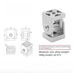 KANDE Movable Aluminum Profile Hinge 20/30/40 Angle Connector Aluminum Profile Hinge Richie's