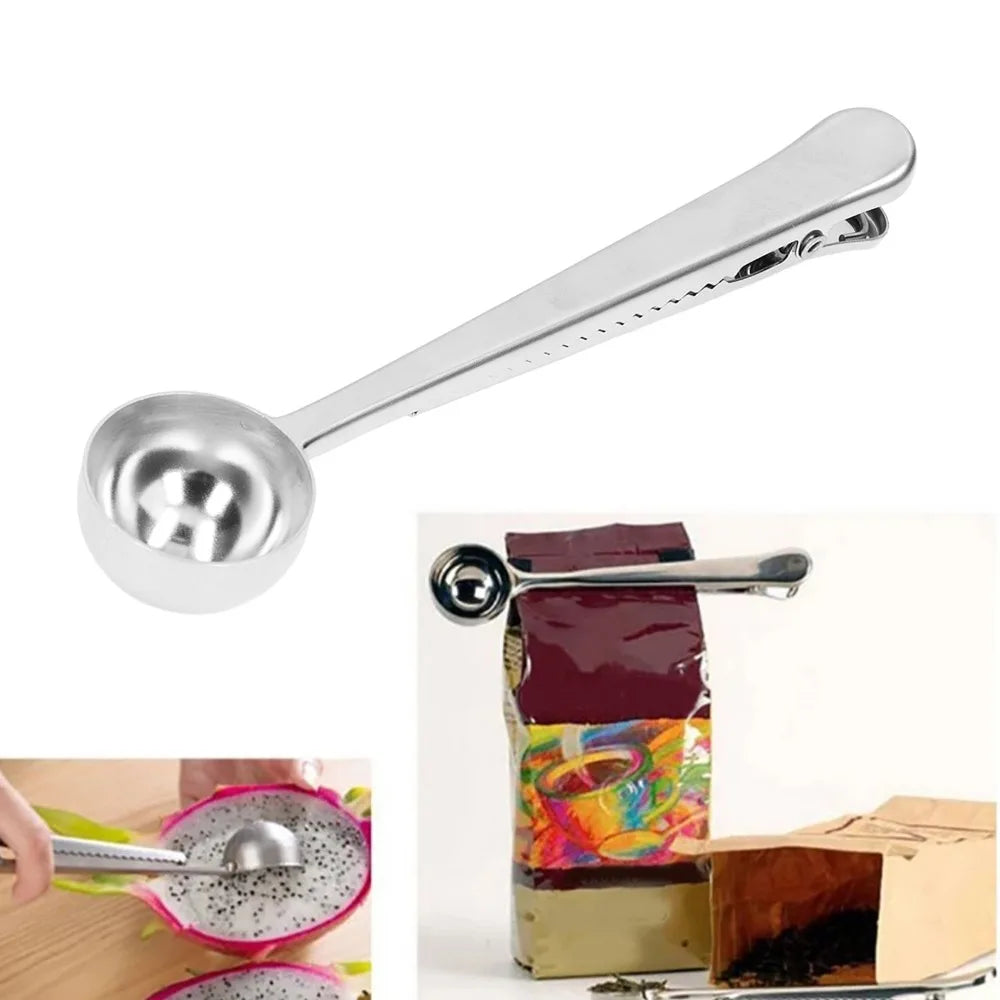 2-in-1 Stainless Steel Coffee Scoop & Bag Clip – 1 Tbsp Coffee Measuring Scoop Richie's