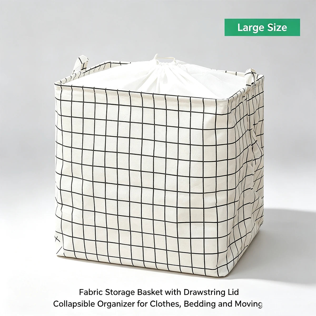 Large Foldable Fabric Storage Box with Drawstring & Handle Fabric Storage Basket Richie's