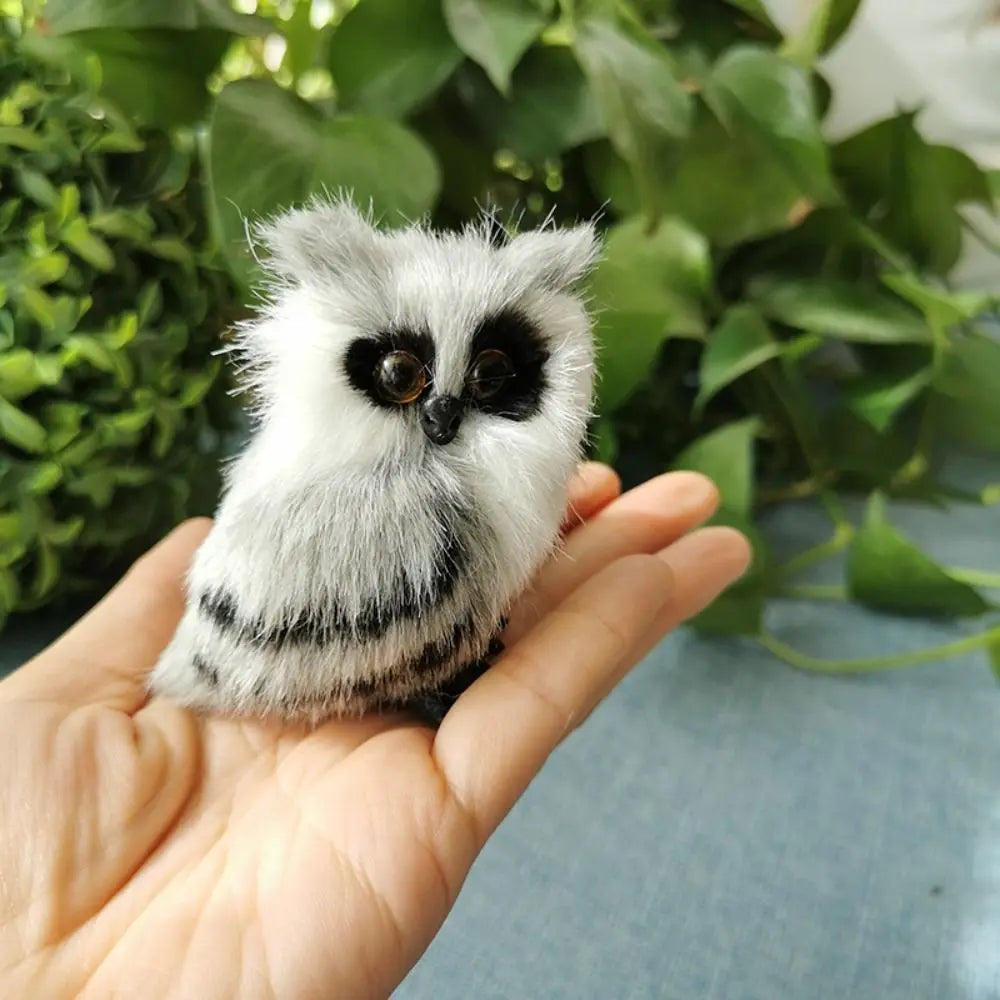 Grey & White Furry Foam Owl Figurine – Indoor & Outdoor Décor Decorative Figurine Richie's