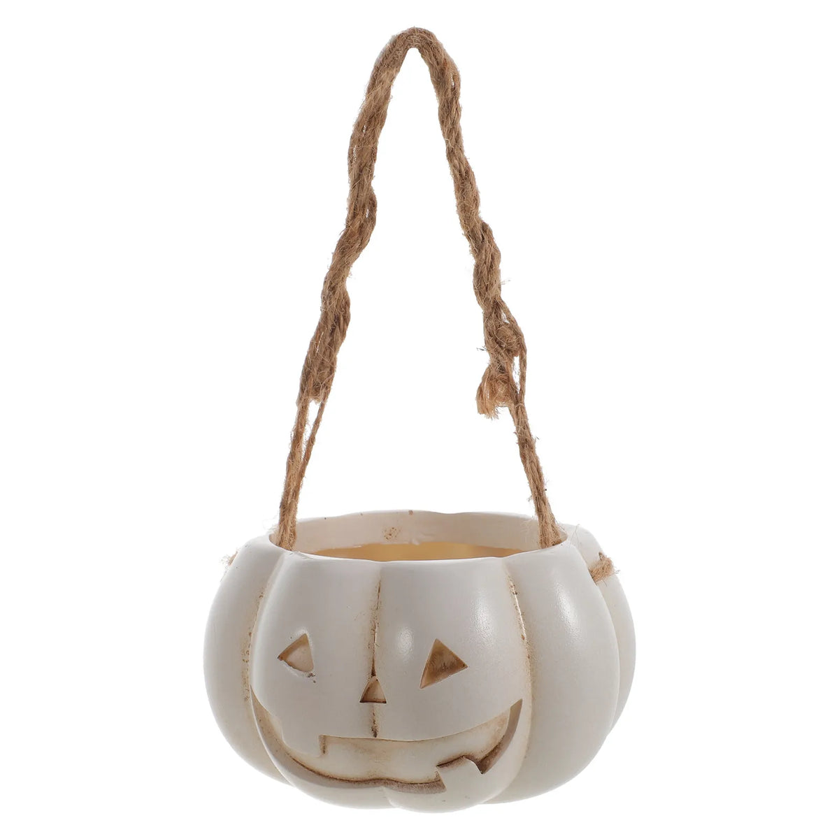 Halloween Hanging Pumpkin Planter White Resin Pot & Drainage Hanging Pumpkin Planter Richie's