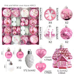 40Pcs Pink White Shatterproof Christmas Ball Ornaments Set Christmas Ornaments Set Richie's Pink Other