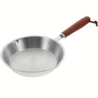 304 Stainless Steel Mini Frying Pan | Wooden Handle Skillet Stainless Steel Skillet Richie's