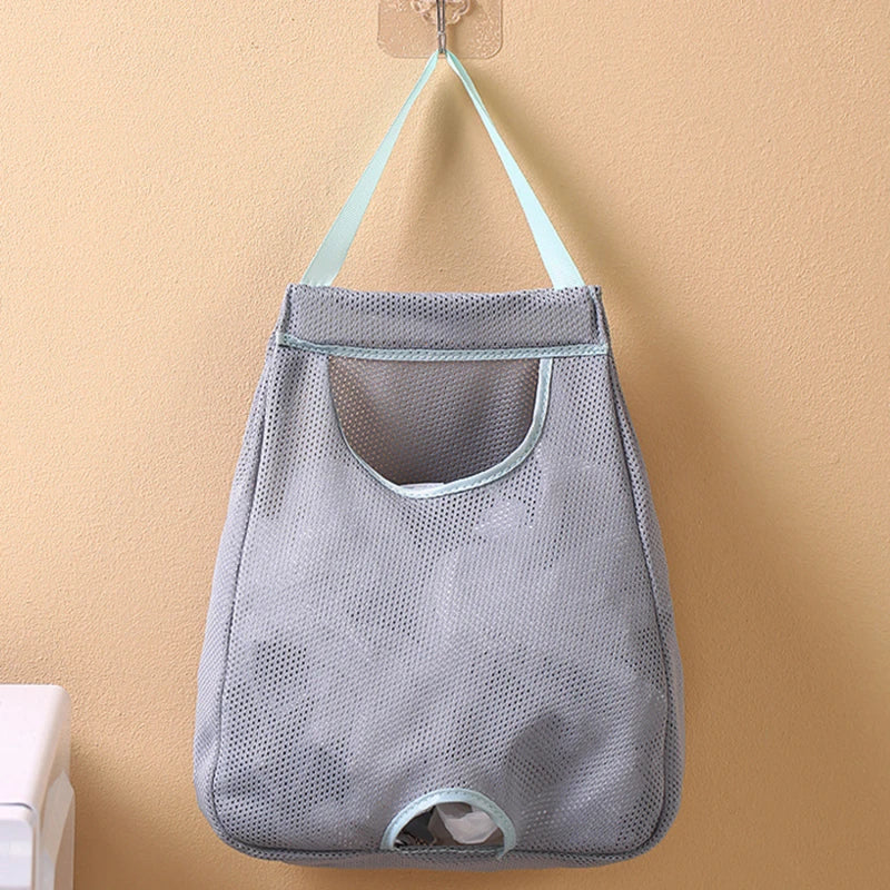 Wall-Hanging Washable Mesh Plastic Bag Holder & Dispenser Kitchen Bag Organizer Richie's grey
