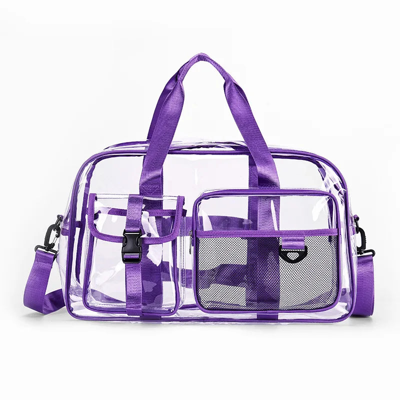 PVC Transparent Cosmetic Bag Waterproof Travel Organizer Tote Cosmetic Organizer Bag Richie's Purple