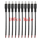 DC Power Pigtail Cable 5.5mm x 2.1mm Male Female Barrel Connector DC Power Connector Richie's 10Pcs Male