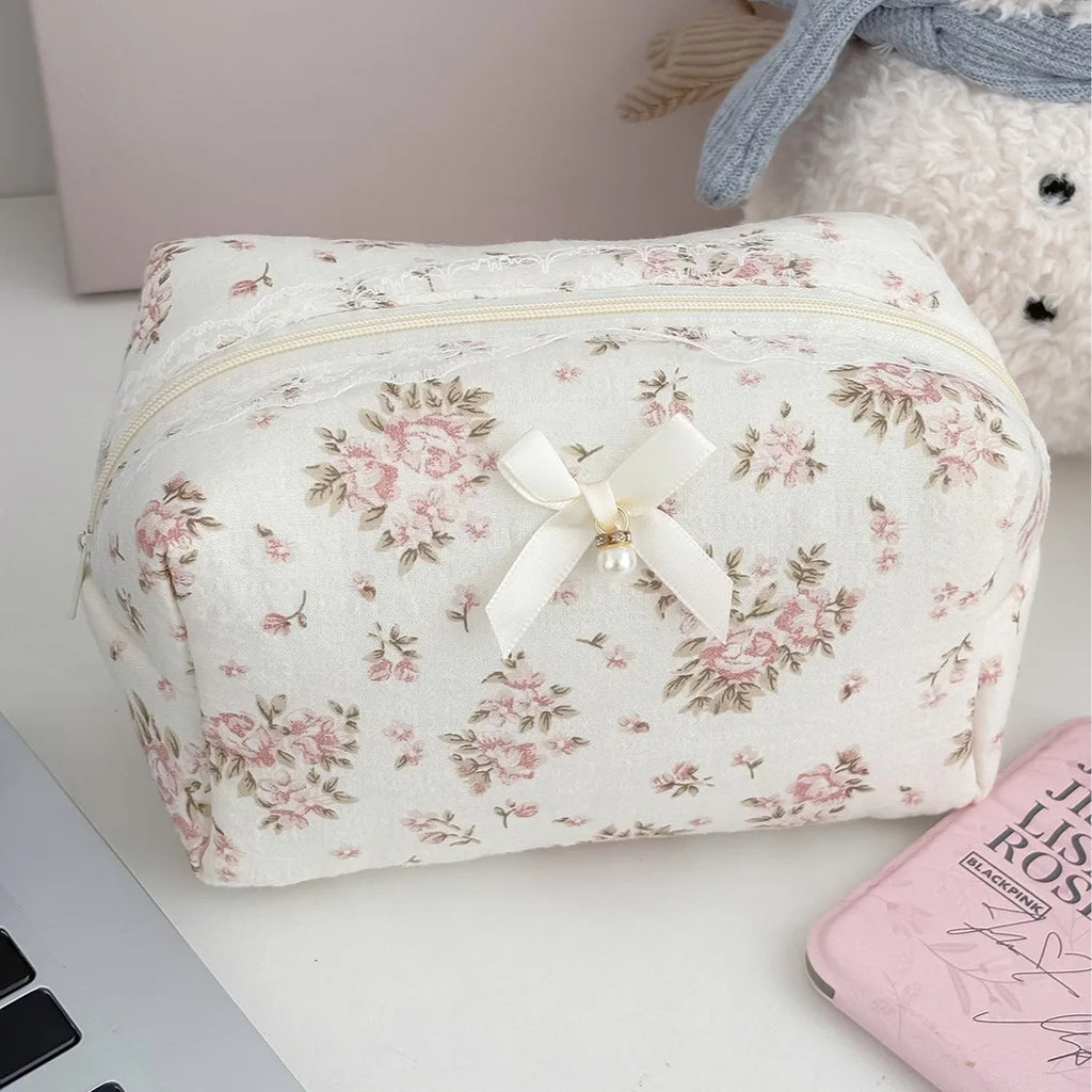Floral Cosmetic Bag Large Capacity Travel Toiletry Makeup Pouch Cosmetic Toiletry Bag Richie's