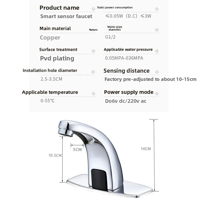 Automatic Infrared Sensor Faucet – Hot & Cold Basin Tap Sensor Basin Faucet Richie's