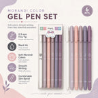 Morandi Retractable Gel Pens 6-Pack | 0.5mm Fine Black Ink Retractable Gel Pens Richie's black
