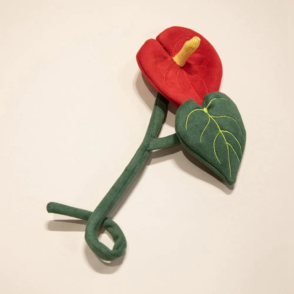 Handmade Felt Flower Bendable Wire Stem Artificial Bouquet