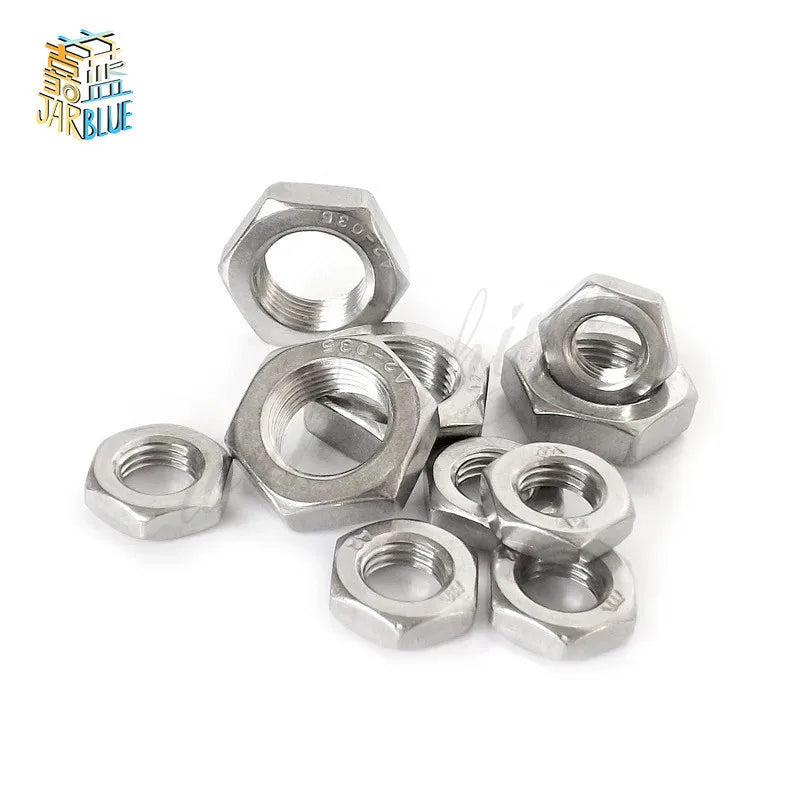 304 Stainless Steel Thin Jam Nuts M6–M16 Fine Thread DIN439 Thin Jam Nuts Richie's