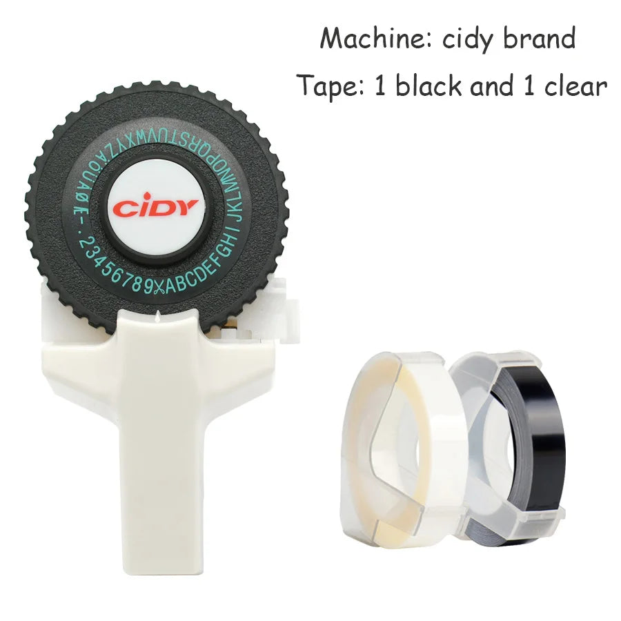 CIDY Mini Handheld Label Maker 3D Embossing Typewriter Machine Handheld Label Maker Richie's white