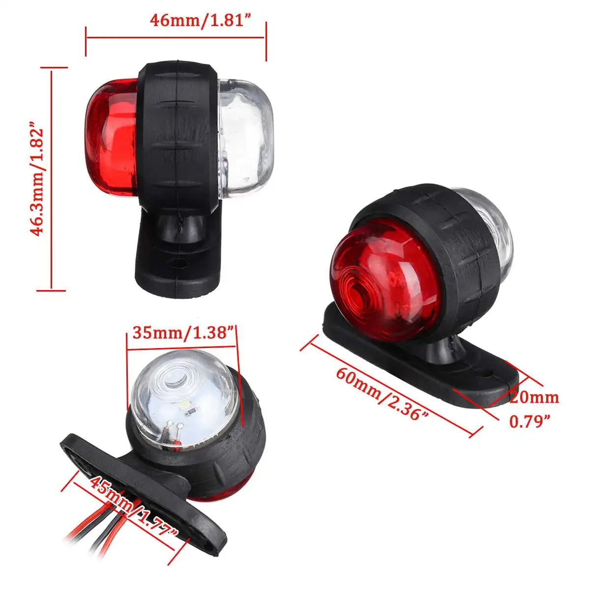 LED Side Marker Lights 12V 24V Truck Trailer Clearance Lamps LED Marker Lights Richie's