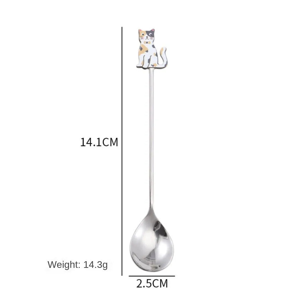 Cartoon Cat Coffee Spoon – Japanese Korean 304 Stainless Steel Decorative Spoon Richie's --5