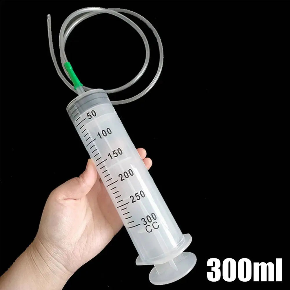 Oil Pump Syringe 100/300/550ml with 1m Hose | Fluid Transfer Oil Transfer Syringe Richie's 300ml