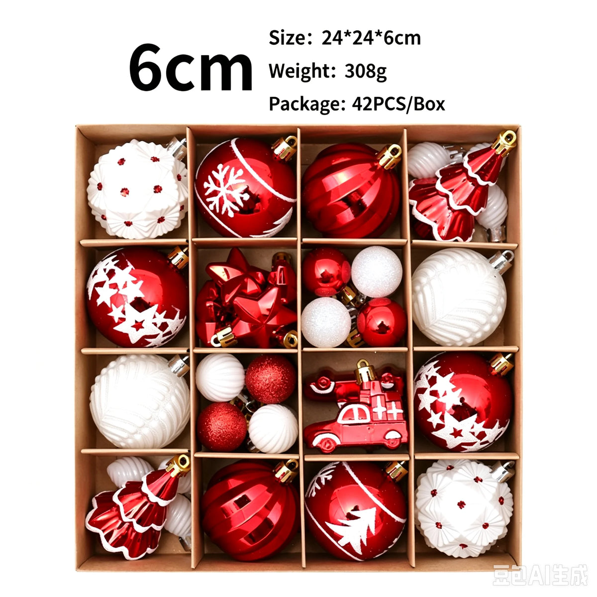 White Christmas Ball Ornaments – Assorted Eco-Friendly Xmas Baubles Christmas Tree Ornaments Richie's Red