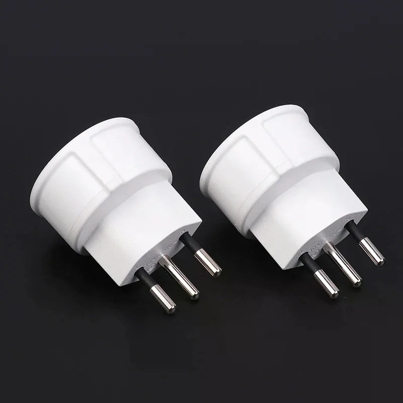 Swiss to EU French Plug Adapter 3-Pin to 2-Pin Converter – White Plug Adapter Converter Richie's
