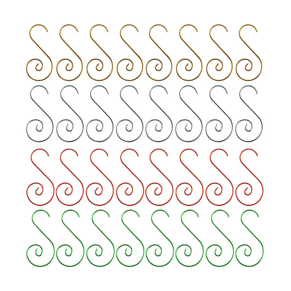20Pcs S-Shape Metal Christmas Ornament Hooks – Xmas Tree Hangers Christmas Ornament Hooks Richie's