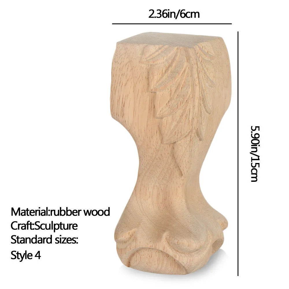 Vintage Wood Carved Furniture Legs European Cabinet Feet Wood Furniture Legs Richie's 15x6cm Style 4
