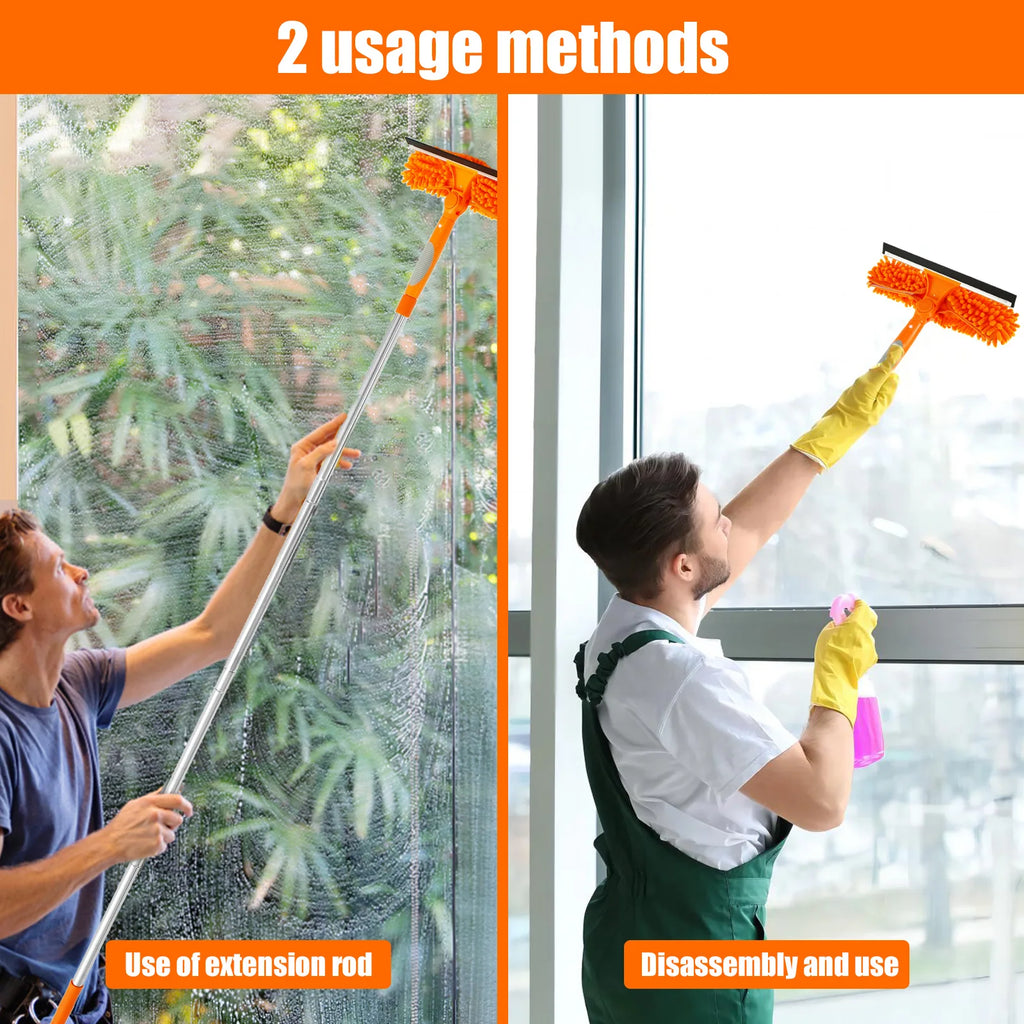 Window Cleaning Squeegee Kit with 72" Extension Handle & 2 Pads Window Cleaning Squeegee Richie's