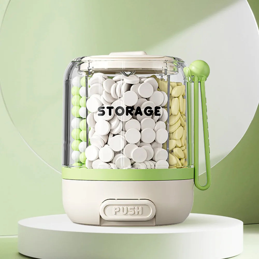 Round Portable Pill Organizer – Multi-Compartment Silicone Box Pill Organizer Richie's Green