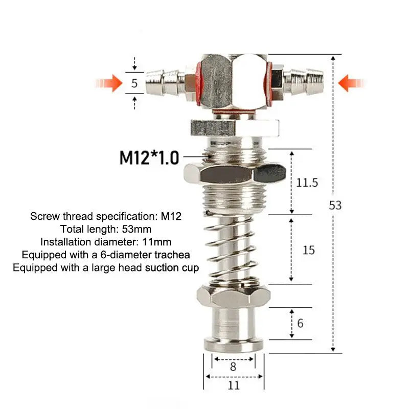 Robotic Arm Suction Cup M12/M10 T-Shape Spring Buffer Sucker Rod Industrial Suction Cup Richie's M12 53cm