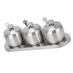 304 Stainless Steel Seasoning Pot Set 300ml with Lid & Spoons Seasoning Pot Set Richie's