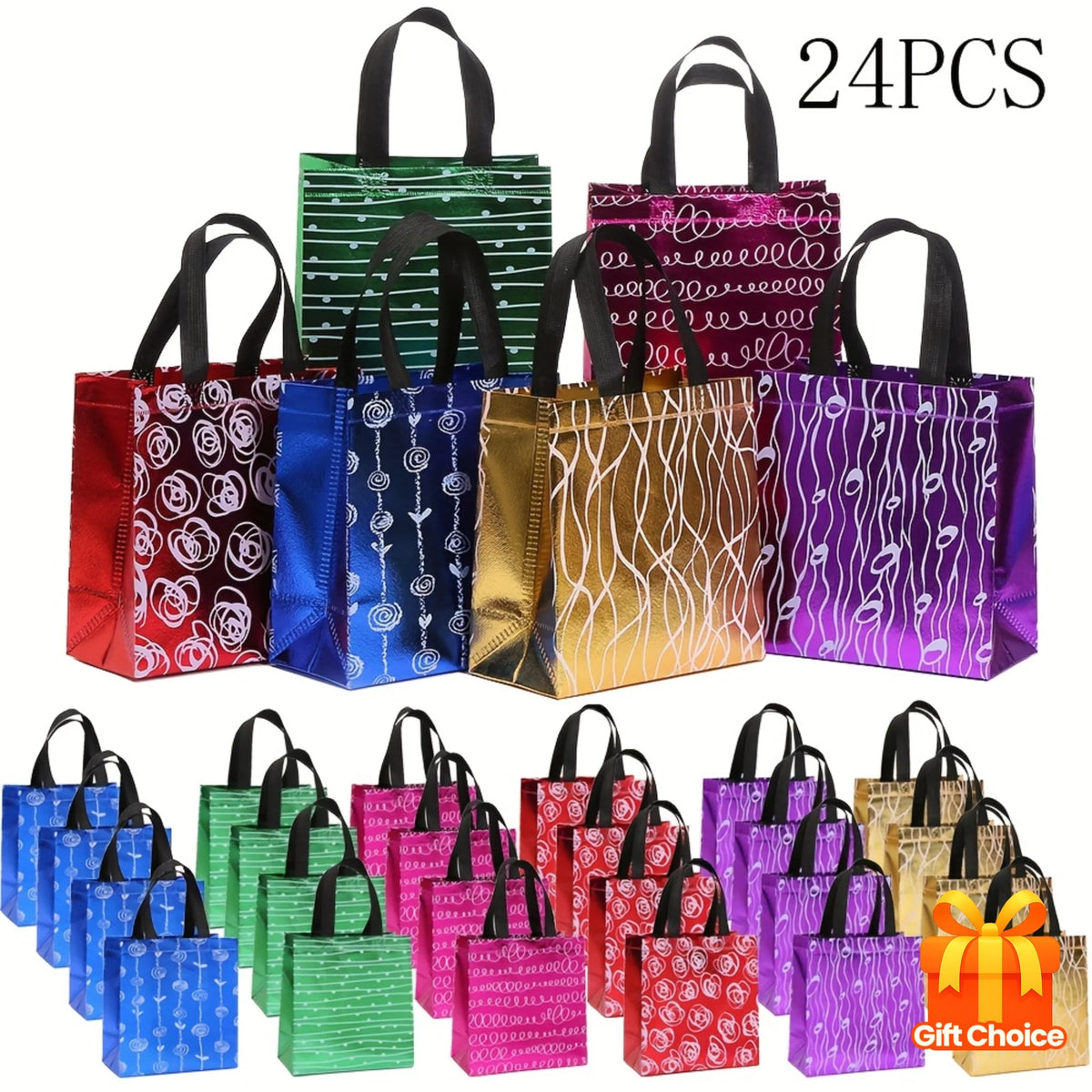 24pcs Non-Woven Laser Handle Party Gift Bags | Set of 24 Party Gift Bags Richie's