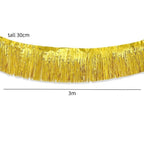 3M Metallic Foil Fringe Garland Streamer Party Backdrop Decor Party Fringe Garland Richie's Gold