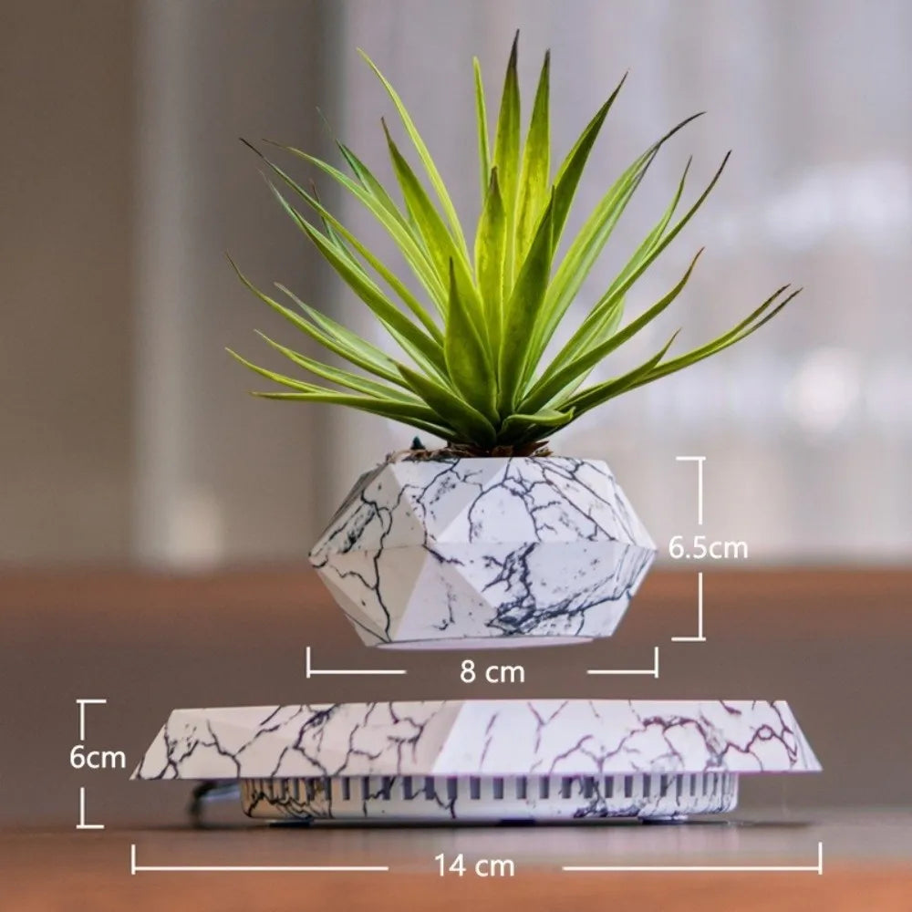 Magnetic Levitation Floating Bonsai Pot Geometric Desk Ornament Levitating Desk Ornament Richie's