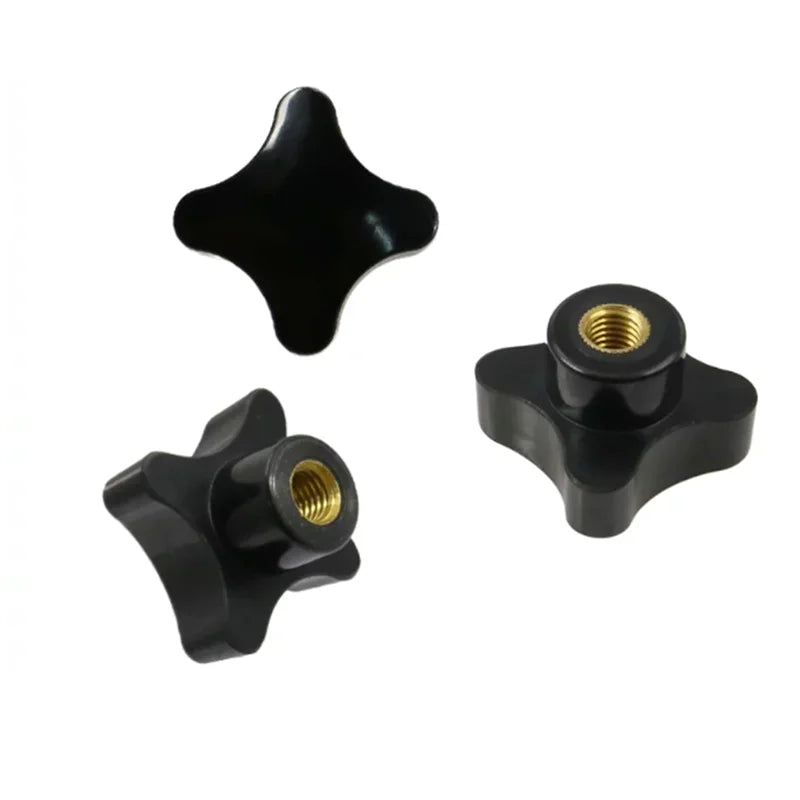 2Pcs Star Knob M4–M12 Brass Insert Black Plastic Thumb Nut Thumb Nut Knob Richie's