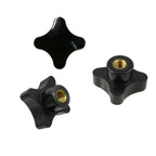 2Pcs Star Knob M4–M12 Brass Insert Black Plastic Thumb Nut Thumb Nut Knob Richie's