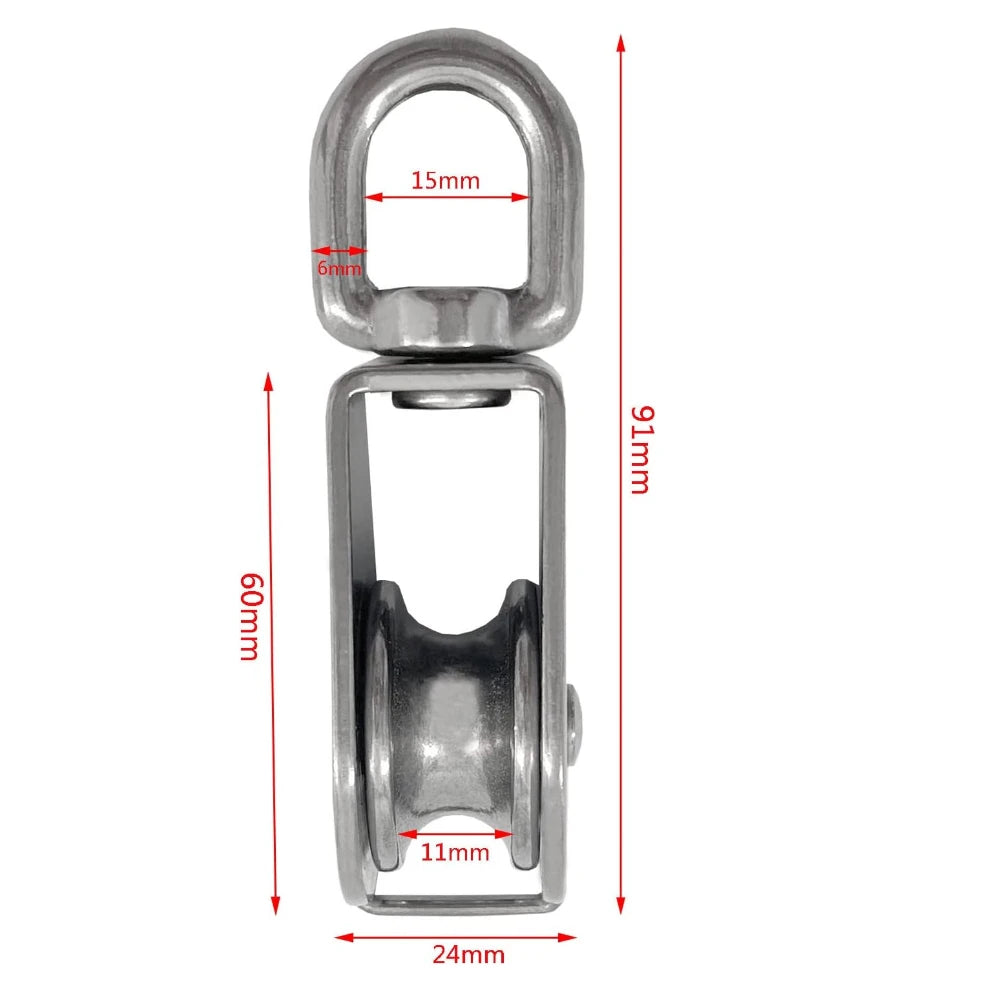 M32 Stainless Steel Single Pulley Block 551 lbs – 2 Pack Pulley Block Richie's