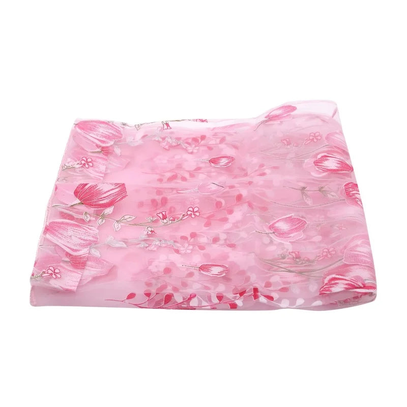 Modern Tulip Sheer Window Curtain Panel 200x100cm Polyester Sheer Window Curtain Richie's Pink 100 X 200 cm