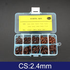FKM O-Ring Kit 100pcs Fluorine Rubber Gasket Seal Assortment O-Ring Seal Kit Richie's One Box CS 2.4mm