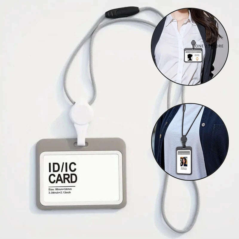 Retractable ID Badge Holder with Removable Lanyard | ABS ID Badge Holder Richie's